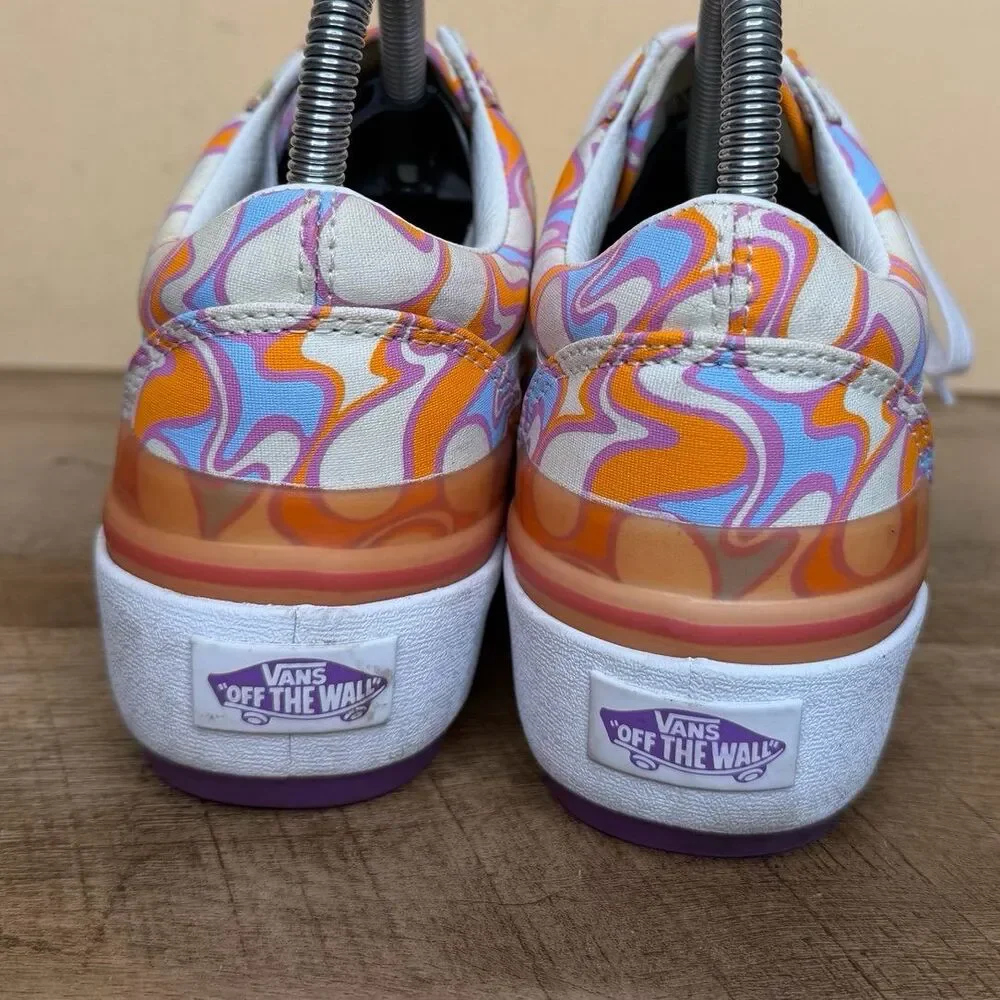 Vans Old Skool Stacked platform shoes UV Ink Peace Purple Womens size 7.5